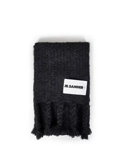 Jil Sander Black Long Black Scarf