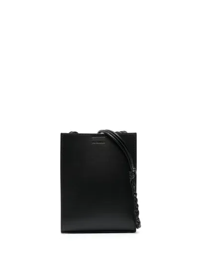 Jil Sander Tangle Leather Shoulder Bag In Black