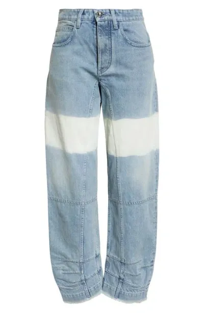 Jil Sander Bleached Cropped Denim Jeans In Blue