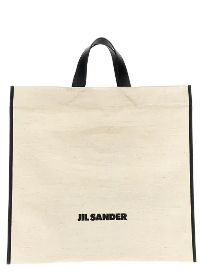 Jil Sander Border Book Tote Square Shopping Bag In Multicolor