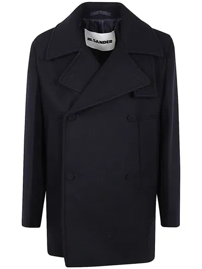 Jil Sander Boxy Fit Peacoat Clothing In Blue