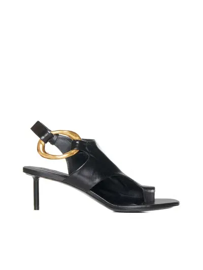 Jil Sander Jewel Buckle Sandal In Black  