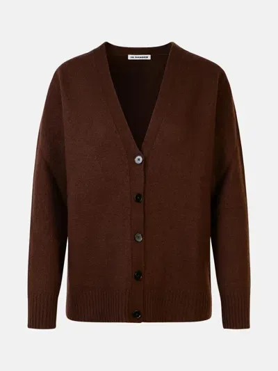 Jil Sander Brown Wool Cardigan