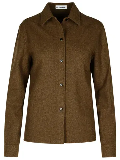 Jil Sander Brown Wool Shirt