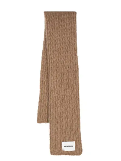 Jil Sander Brushed Scarf In Brown