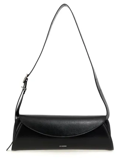 Jil Sander Cannolo Large Shoulder Bag In Black