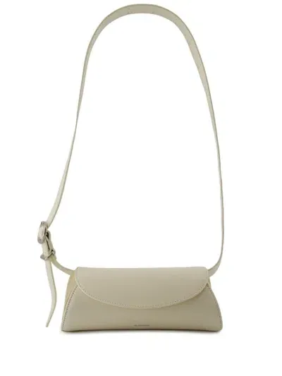 Jil Sander Cannolo Leather Shoulder Bag In Neutrals