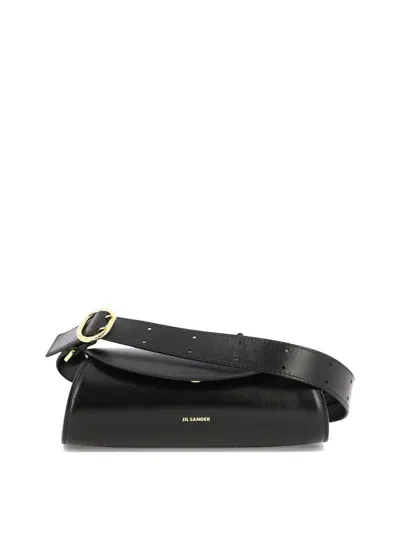 Jil Sander Cannolo Mini Crossbody Bag In Black