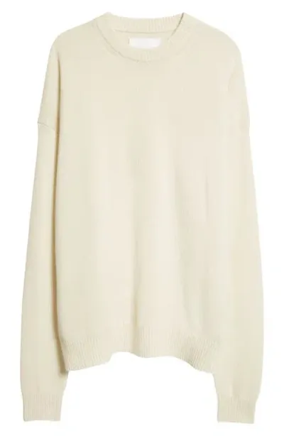 Jil Sander Cashmere Crewneck Sweater In Chalk