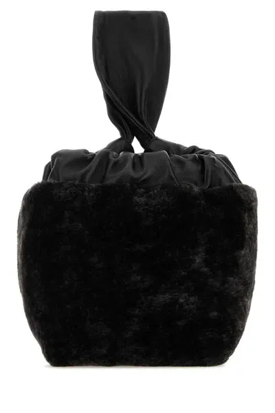 Jil Sander Leather Tote Bag In Black