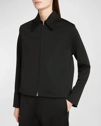 Jil Sander Zip-up Shirt Jacket In Black