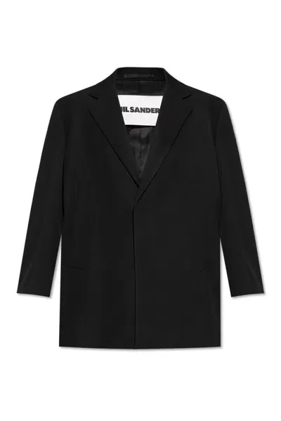 Jil Sander Concealed Button Coat In Black