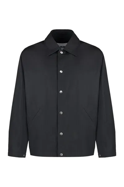 Jil Sander Cotton Overshirt In Black