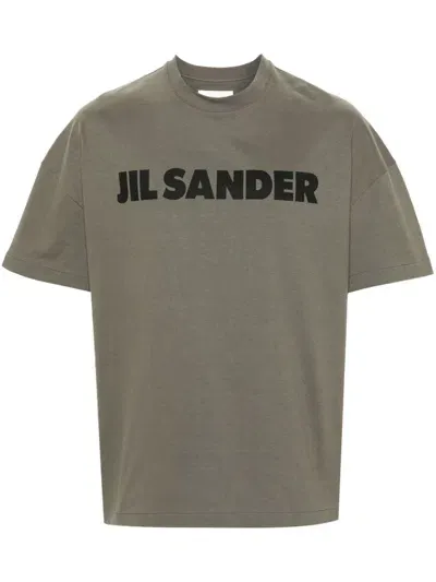 Jil Sander Cotton T-shirt With Logo In Brown