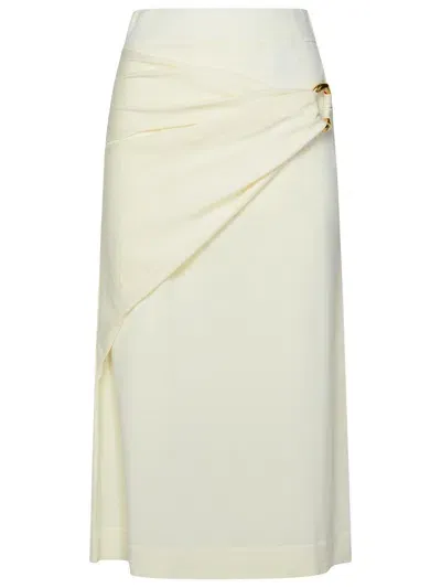 Jil Sander Layered Effect Knitted Midi Skirt In White