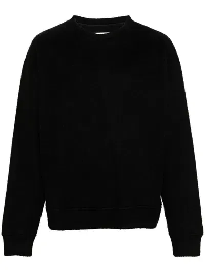 Jil Sander Crew-neck Brushed Jumper In Black