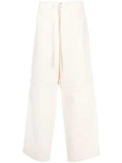 Jil Sander Detachable-legs Cotton Trousers In White