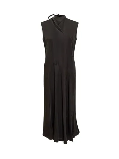 Jil Sander Sleeveless Midi Dress In Black