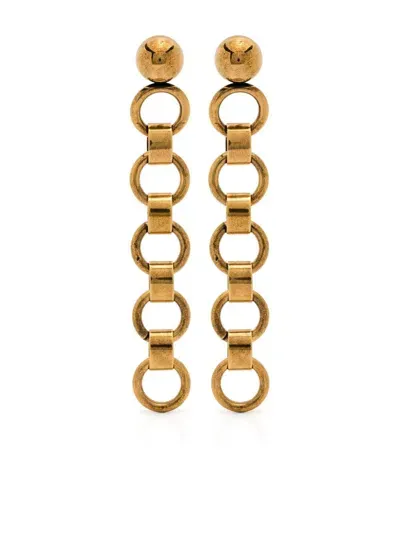 Jil Sander Drop Earrings In Gold