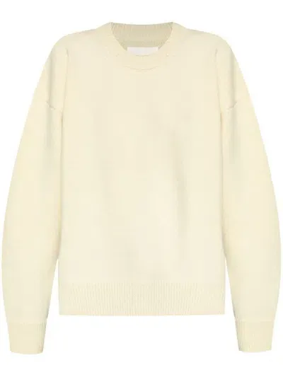 Jil Sander Drop-shoulder Crew-neck Jumper In Nude & Neutrals