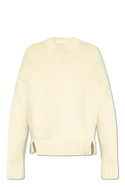 Jil Sander Drop Shoulder Knitted Jumper In Beige