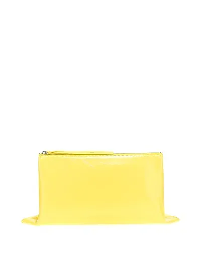 Jil Sander Empire Medium Clutch In Yellow