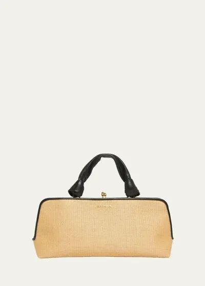 Jil Sander Goji Small Long Top-handle Bag In Beige