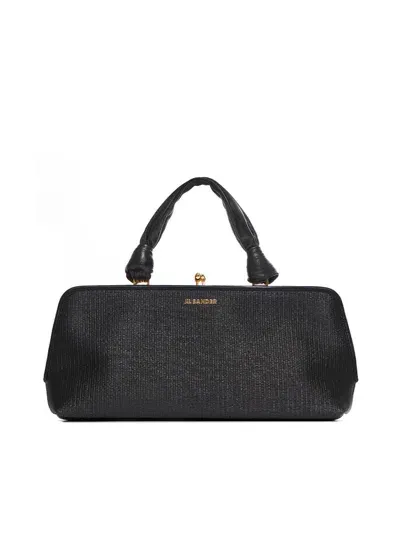 Jil Sander Goji Small Top Handle Bag In Black