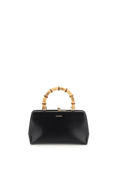 Jil Sander Goki Bamboo Mini Handbag In 黑色的