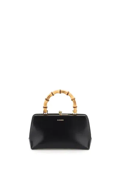 Jil Sander Goki Bamboo Mini Handbag In Black