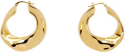 Jil Sander Gold Hoop Earrings In 716 Gold