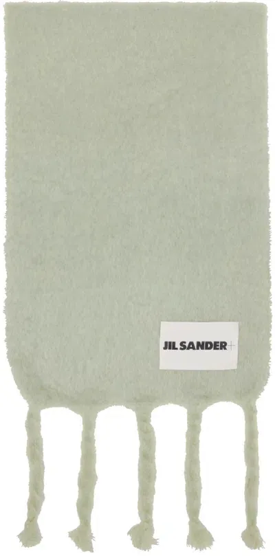 Jil Sander Green Plain Scarf In 338 Pale Green