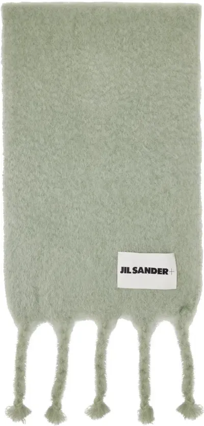 Jil Sander Green Plain Scarf In 338 Pale Green