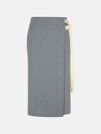 Jil Sander Grey Wool Blend Skirt