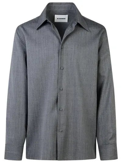 Jil Sander Grey Wool Shirt In Gray