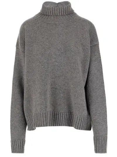 Jil Sander High Neck Jumper In Grey