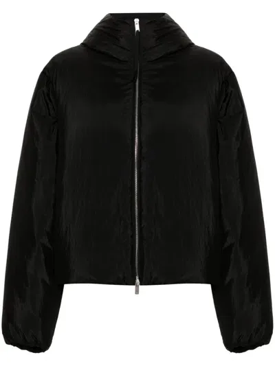 Jil Sander Hooded Puffer Jacket In Black  