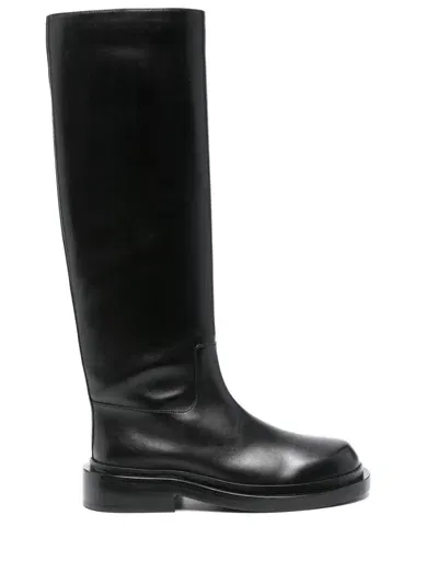 Jil Sander Black Leather Boots