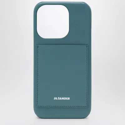 Jil Sander Lagoon-coloured Iphone 15 Pro Max Cover With Logo In Blue