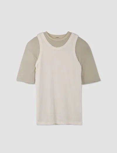 Jil Sander Layered T-shirt In Bianco