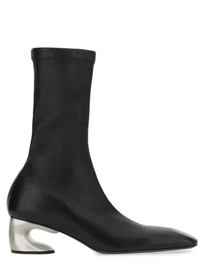 Jil Sander Leather Boot In Black