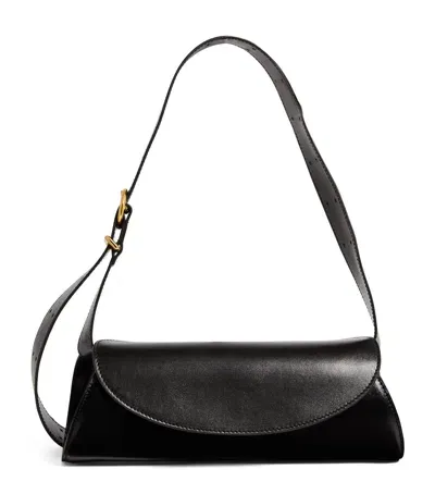 Jil Sander Cannolo Shoulder Bag In Black