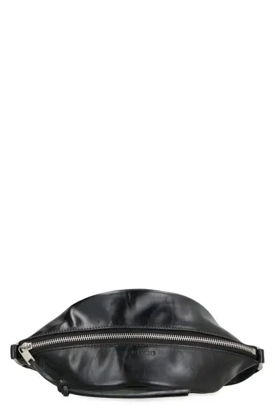 Jil Sander Leather Crossbody Bag In Black