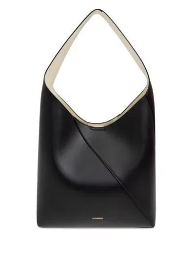 Jil Sander Leather Tote Bag In Black