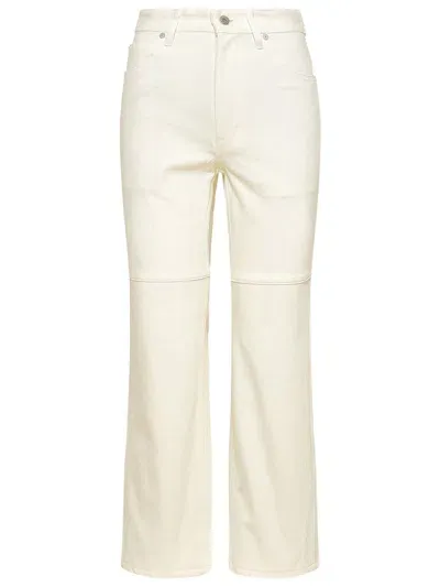 Jil Sander Buttoned Straight Leg Jeans In Cream