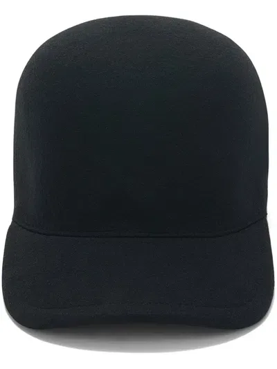 Jil Sander Logo-embroidered Wool Cap In Black