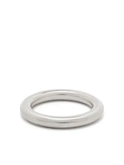 Jil Sander Logo-engraved Ring In Silver