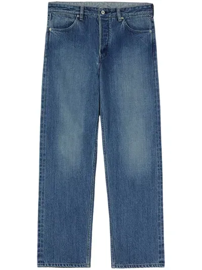 Jil Sander Logo-patch Cotton Tapered Jeans In Blue