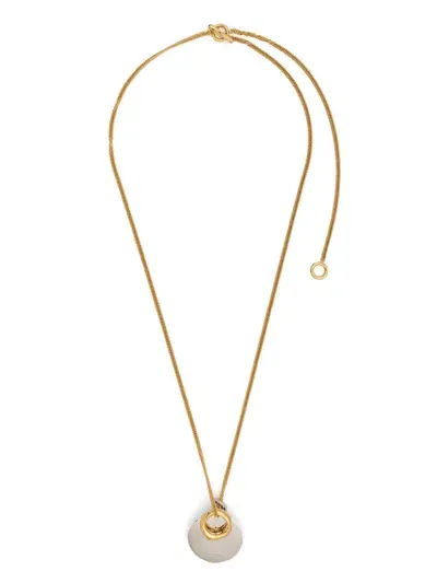 Jil Sander Logo-pendant Necklace In Gold