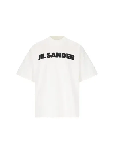 Jil Sander Logo Print T-shirt In White